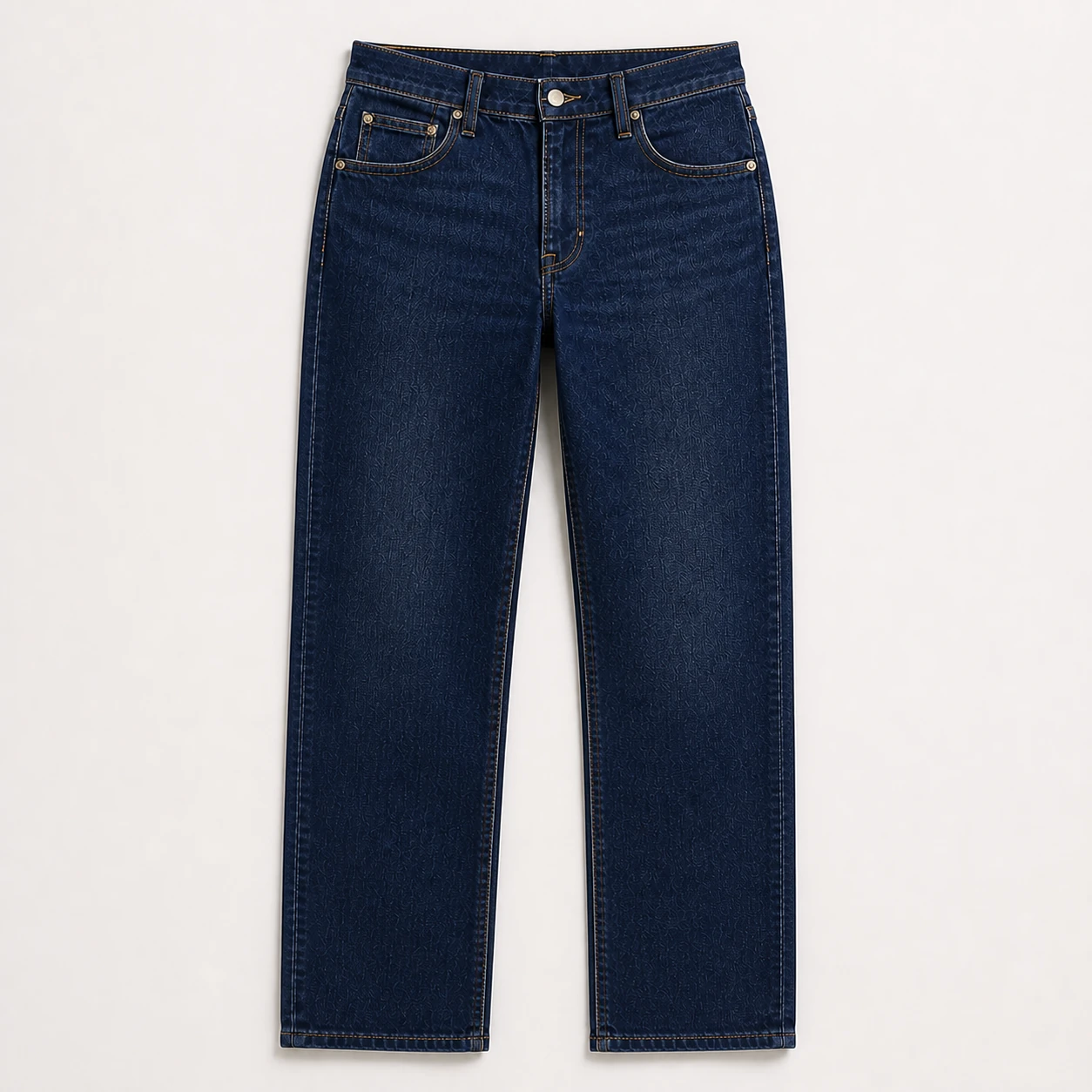Full-length Dark Blue Slim Straight jeans front view