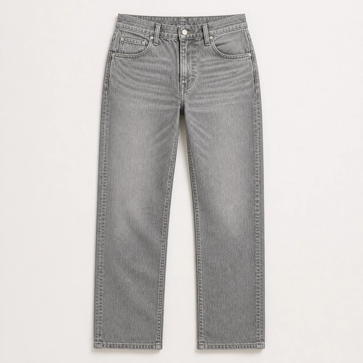 Full-length Grey Slim Straight jeans front view