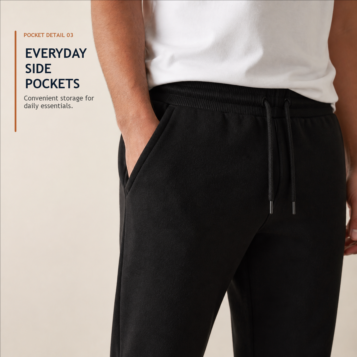Open side pocket detail