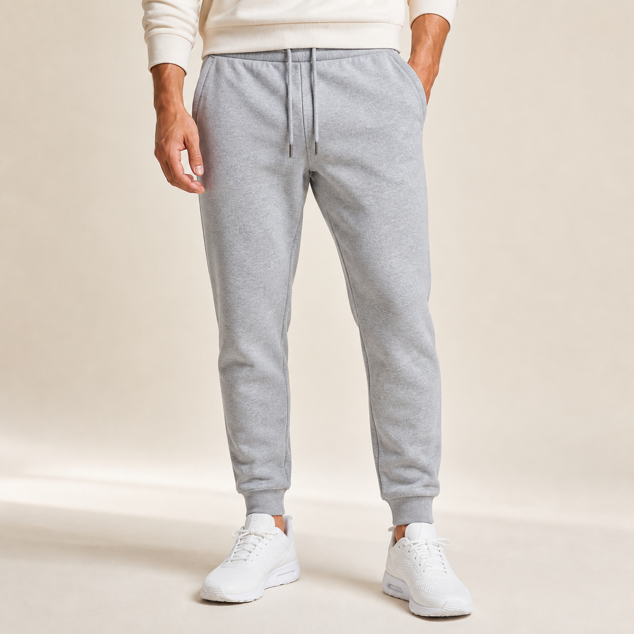 Heather Grey men's fleece-lined jogger sweatpants