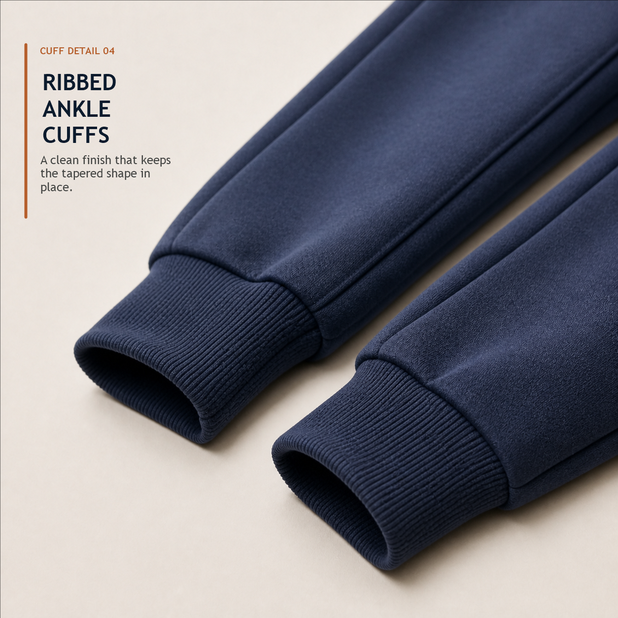 Ribbed ankle cuff detail