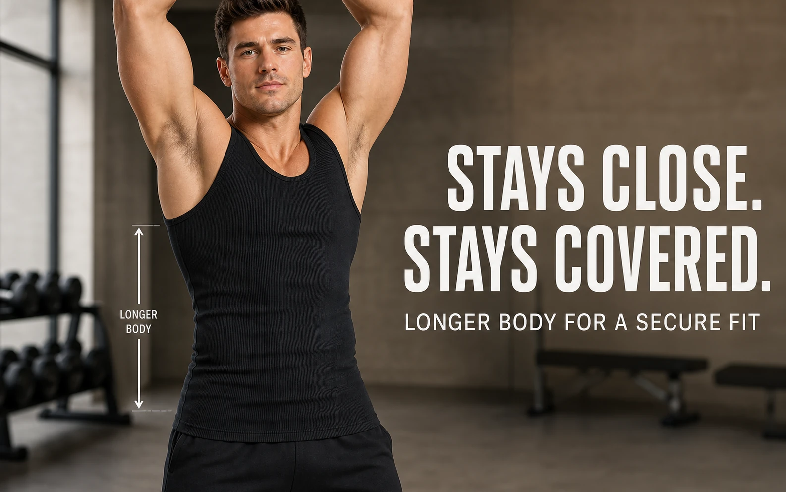 Longer body length designed to stay in place