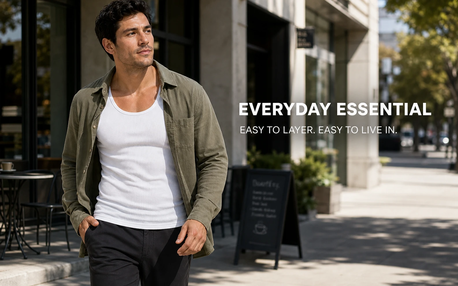 White ribbed tank top styled as an everyday layer