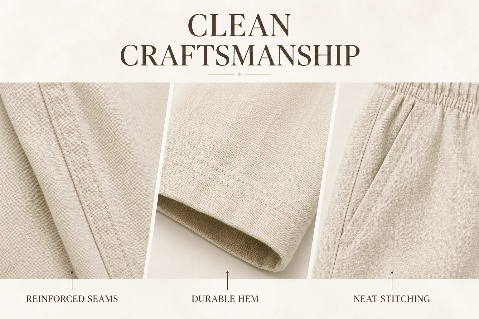 Clean reinforced stitching and workmanship