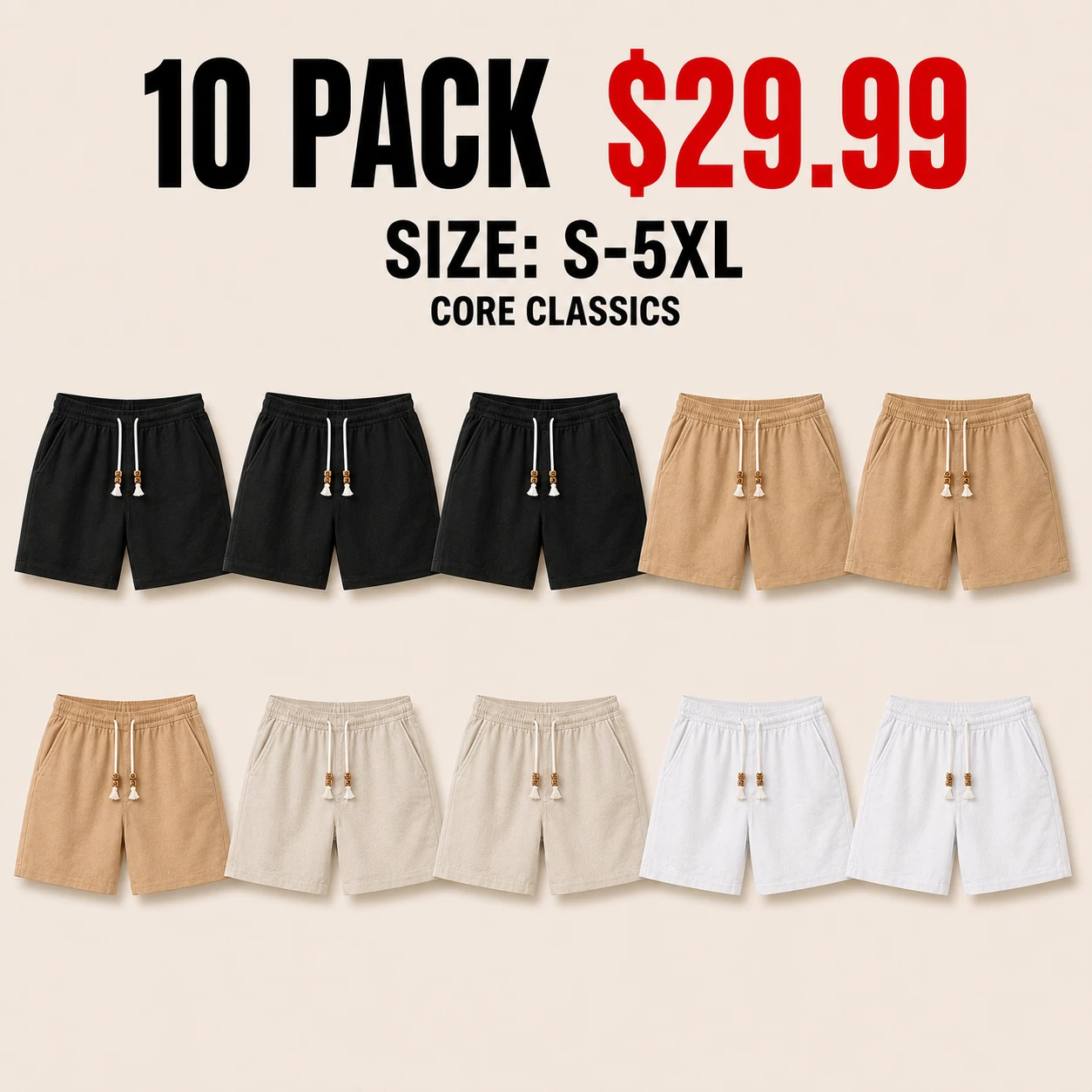 Ten-pack Core Classics shorts