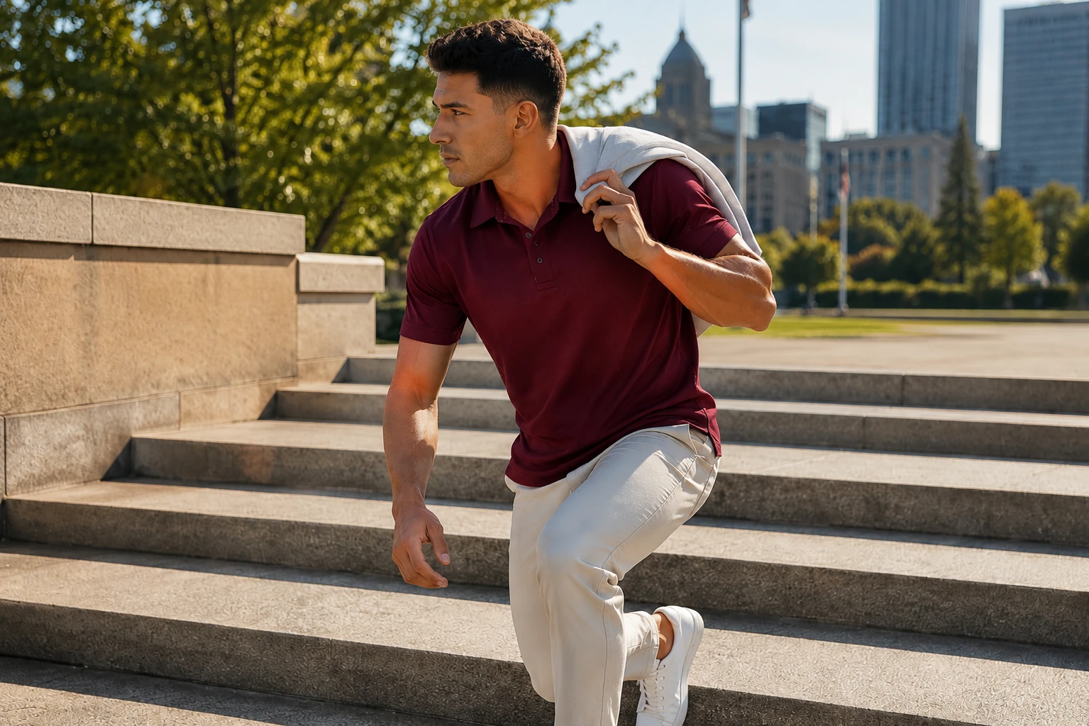 Men's polo shirt for active park days