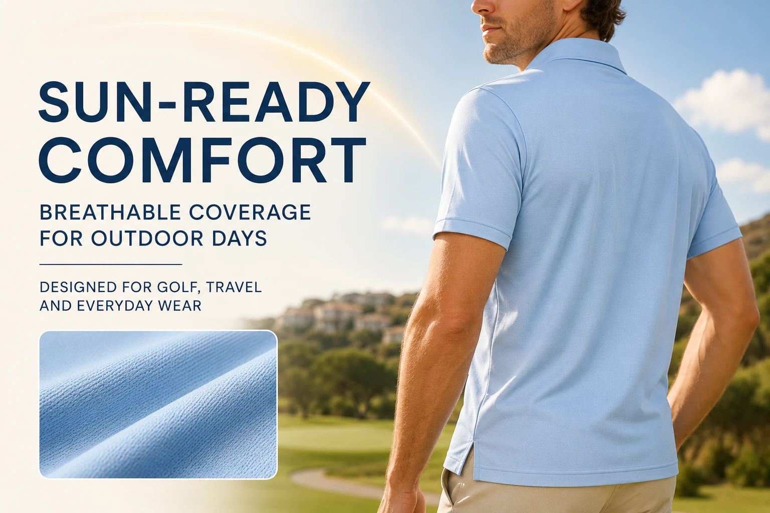 Comfortable short sleeve polo shirt for sunny days