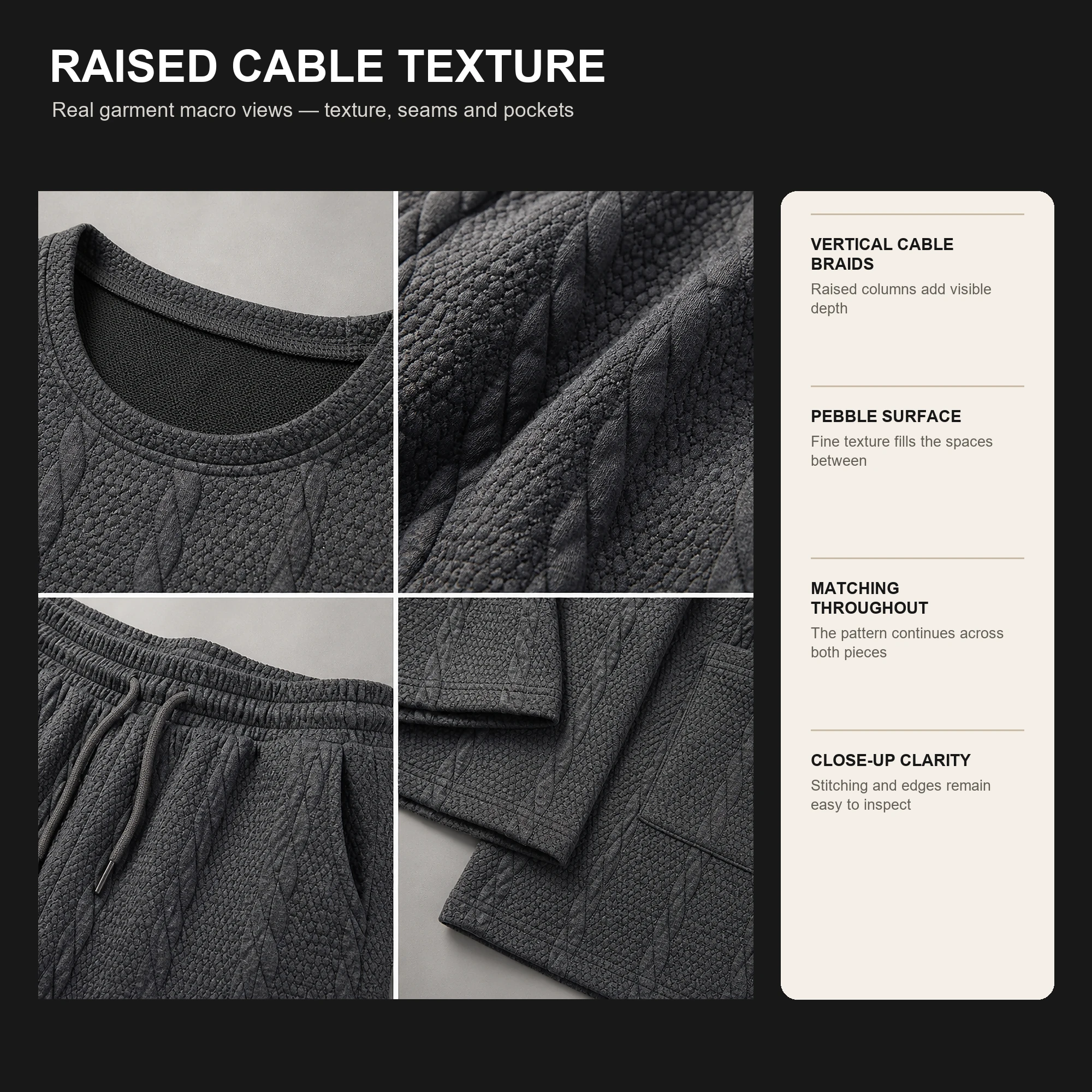 Complete matching tee and shorts set construction