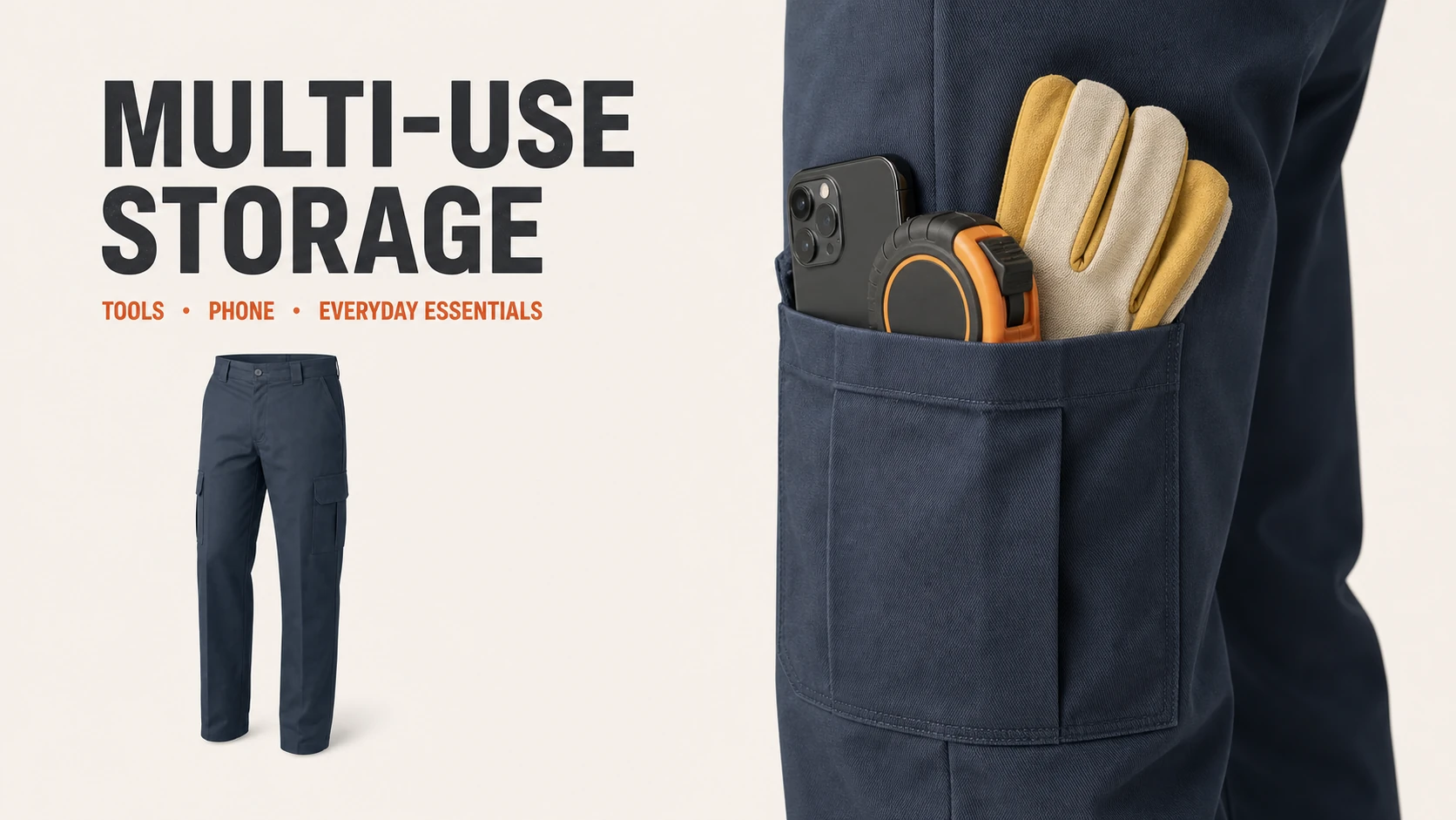 Multi-use cargo pocket storage demonstration