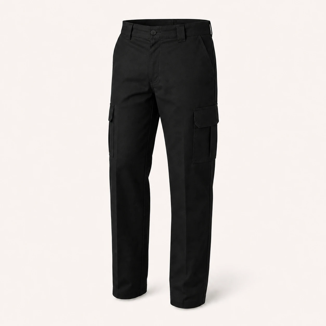 Black men's regular-fit cargo work pants