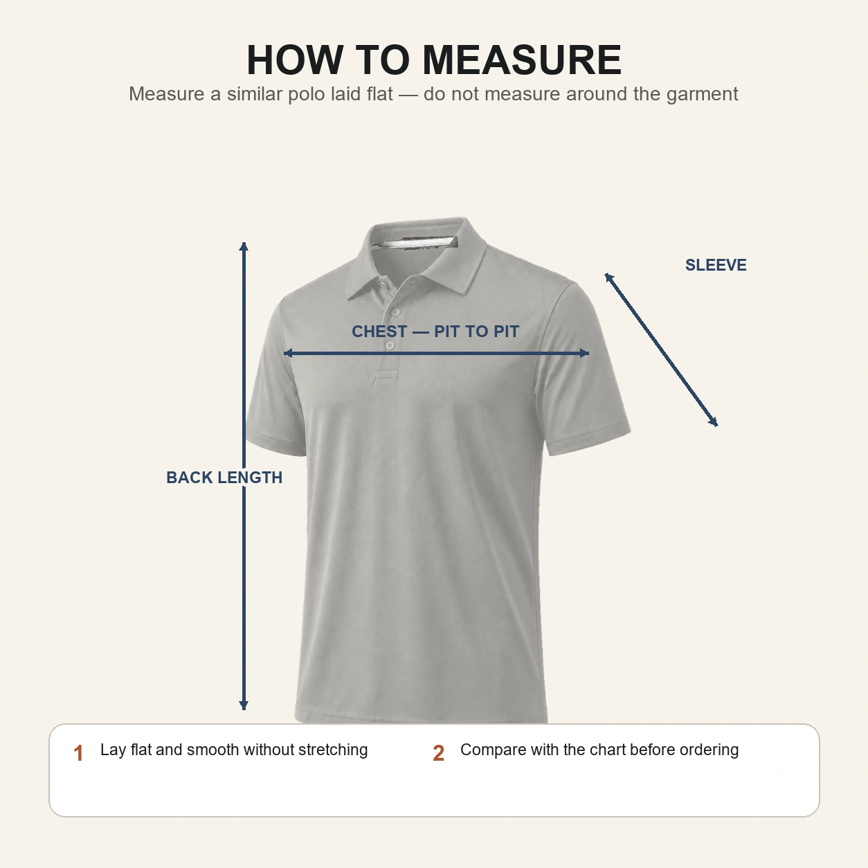 How to measure for the men's regular-fit polo