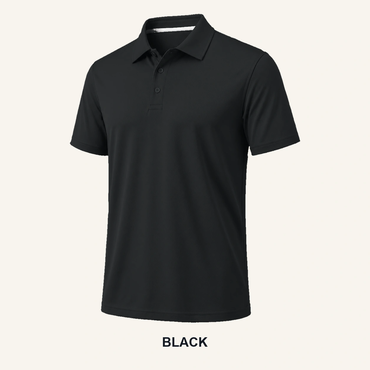 Black performance polo shirt