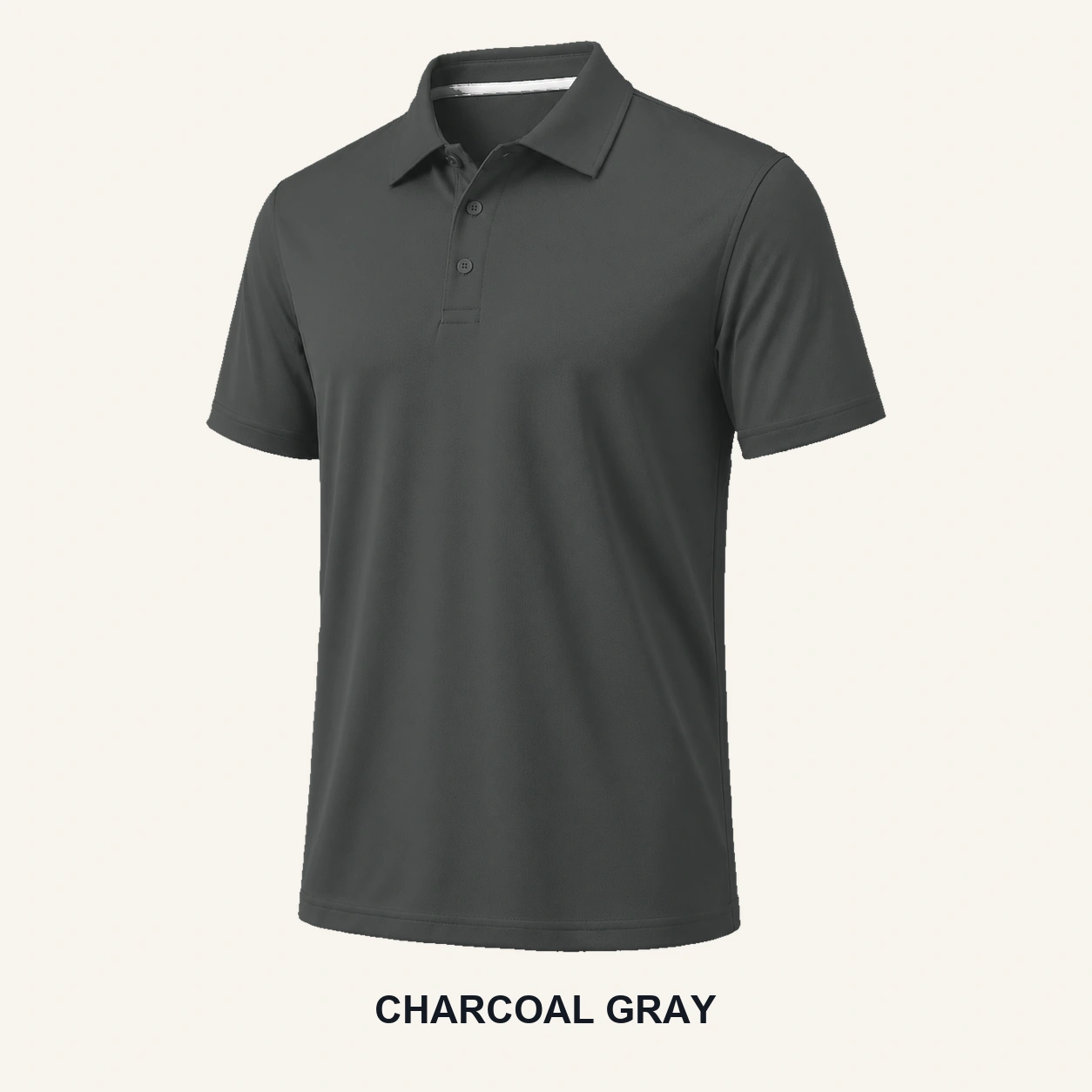 Charcoal Gray performance polo shirt