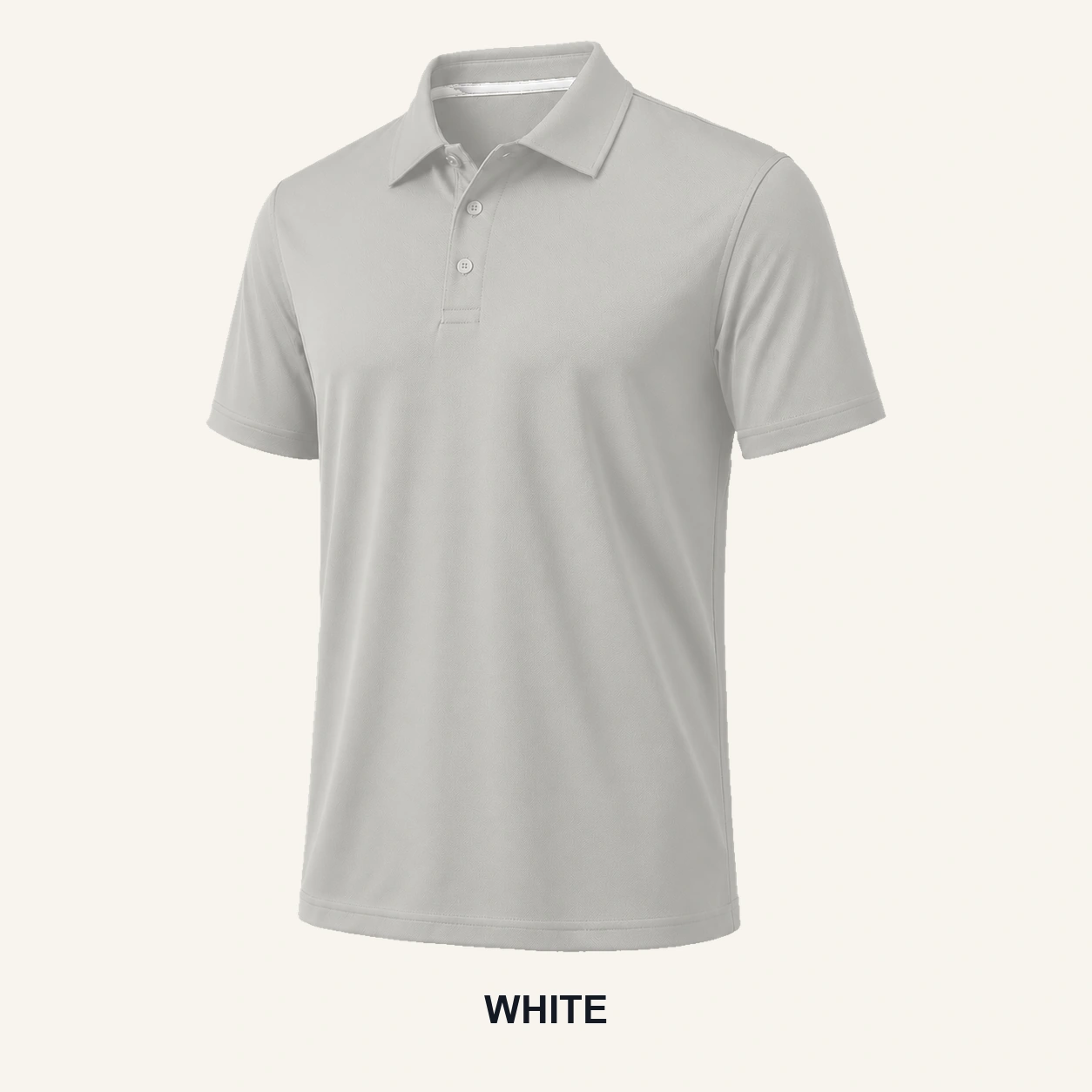 White performance polo shirt
