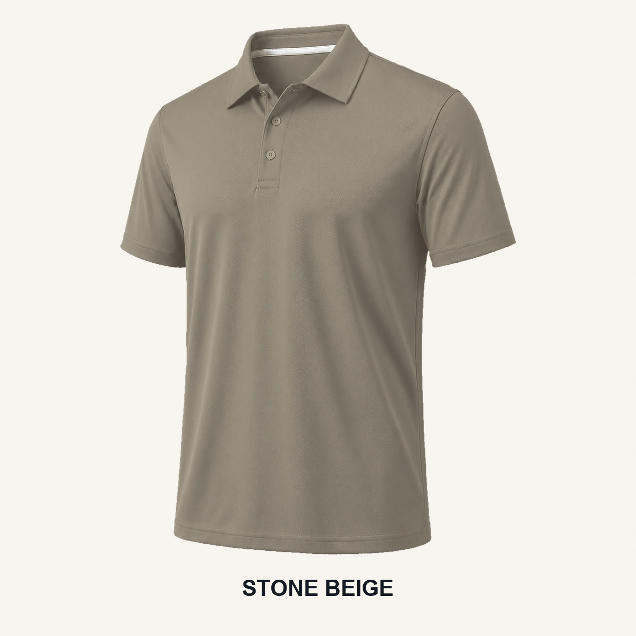 Stone Beige performance polo shirt