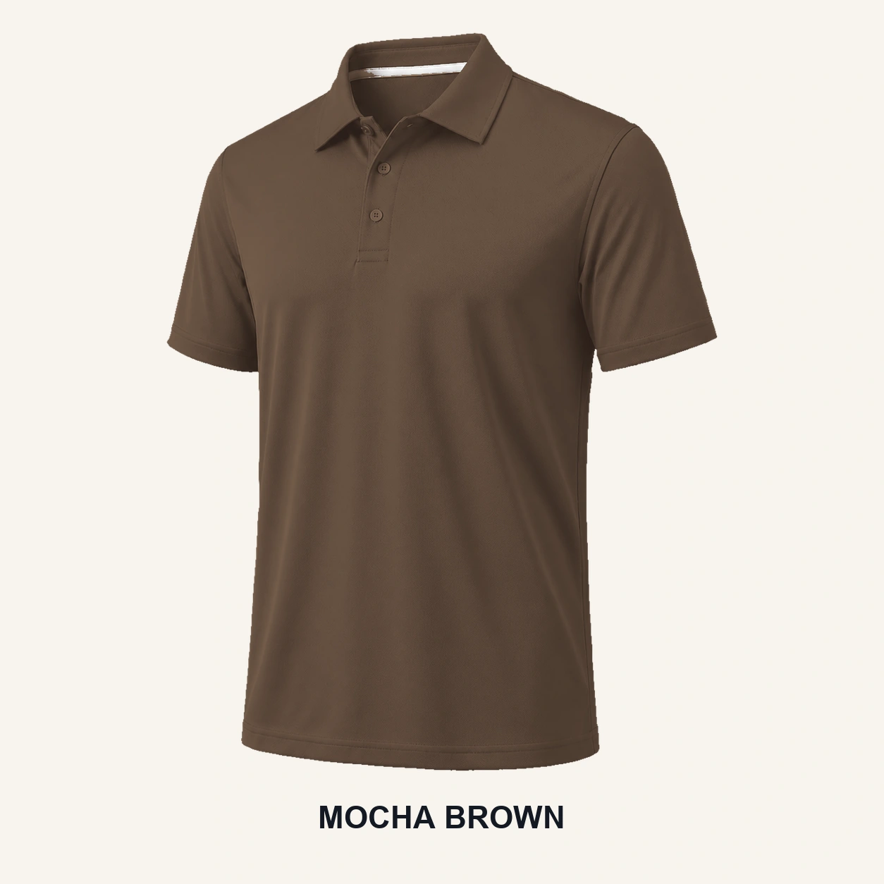 Mocha Brown performance polo shirt