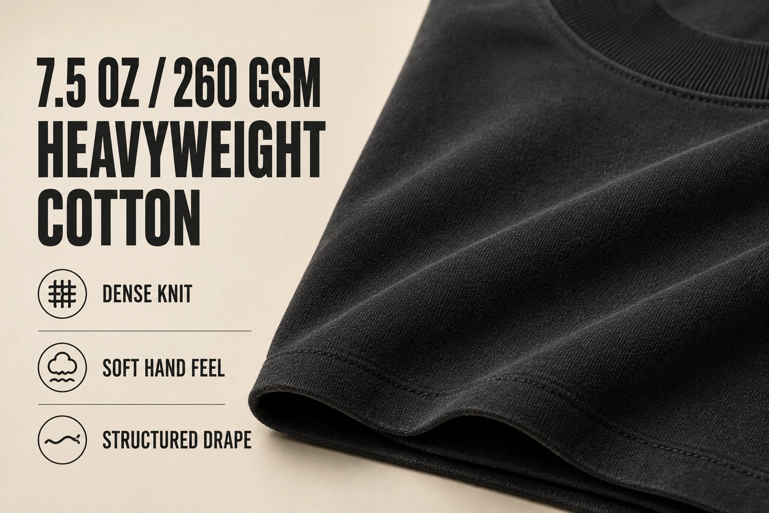 Substantial 7.5 ounce heavyweight fabric