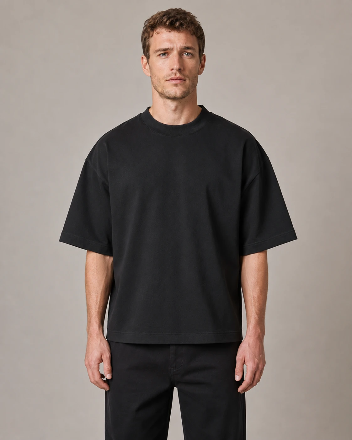 Front view of the Off Black oversized T-shirt