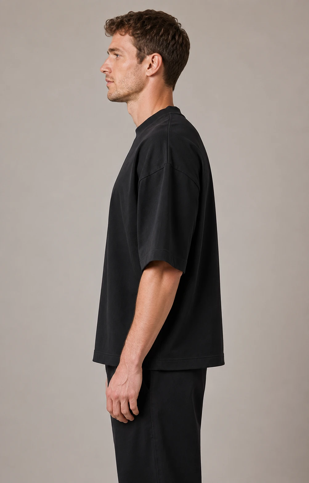 Side view of the Off Black oversized T-shirt