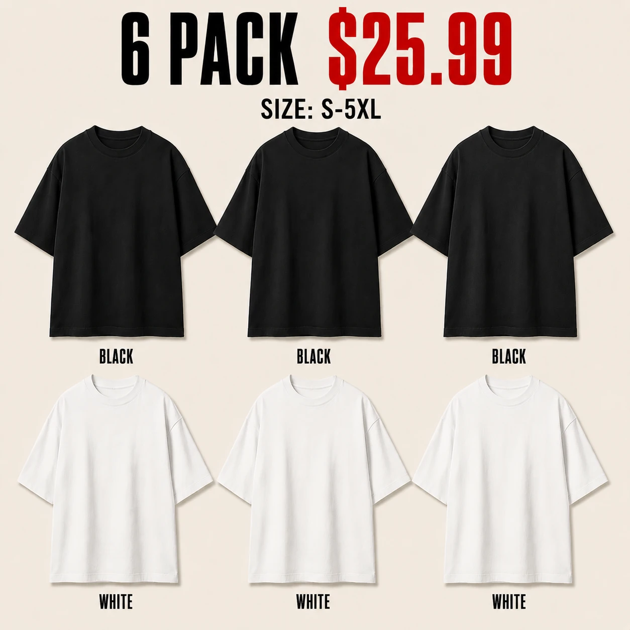 Six-pack T-shirt color mix C