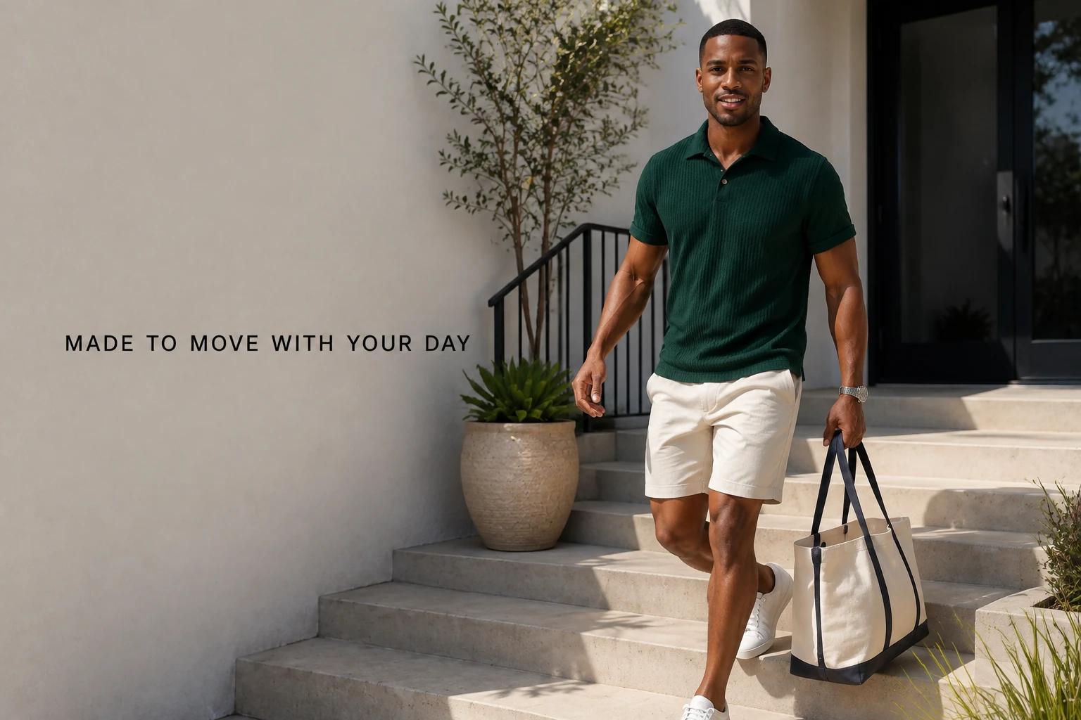 Natural movement and drape of the polo shirt