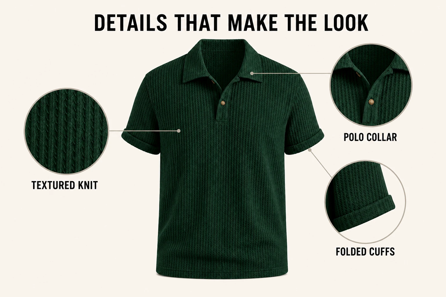 Jacquard knit polo shirt feature details