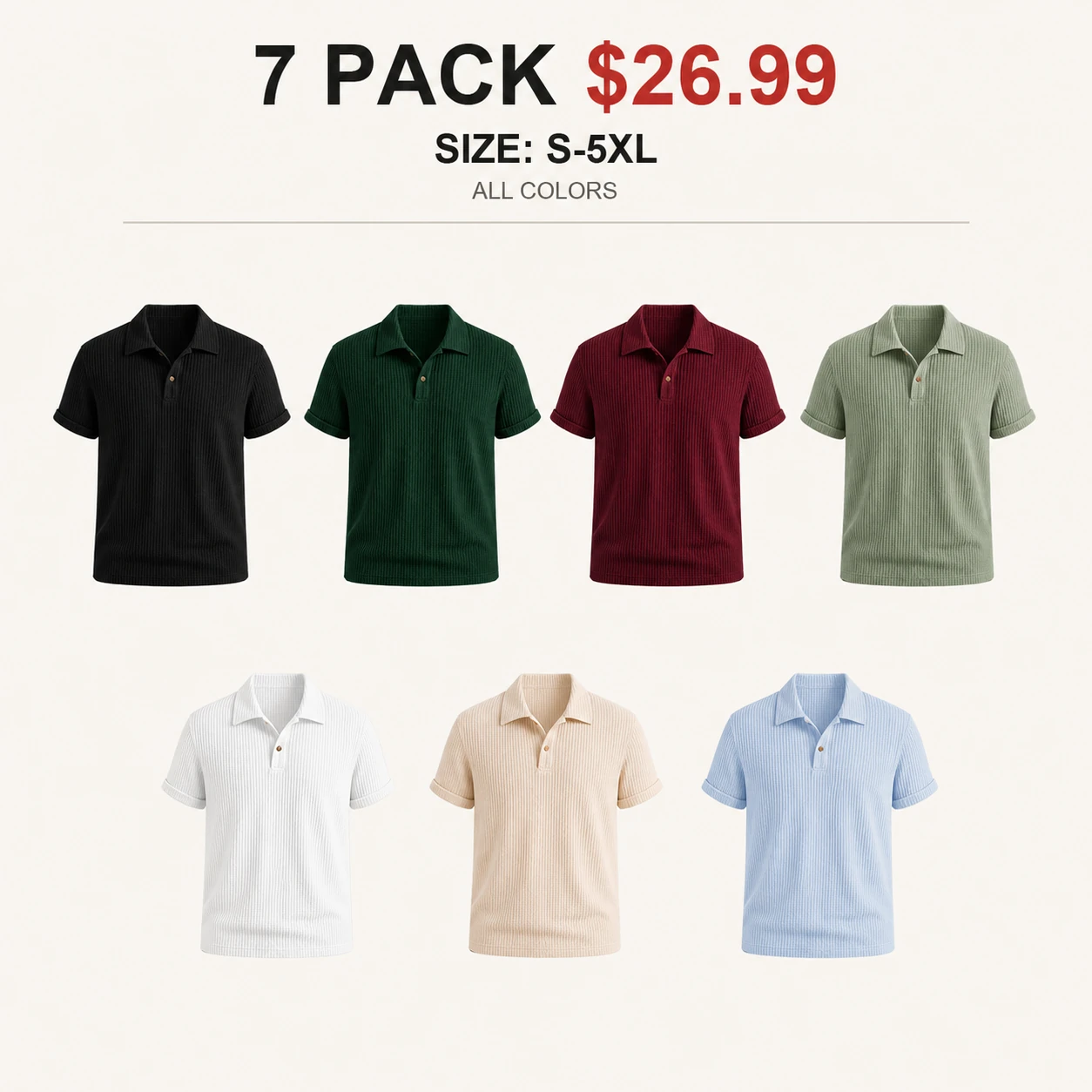Seven-pack All Colors polo shirt mix