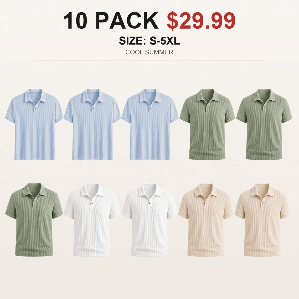 Ten-pack Cool Summer polo shirt mix