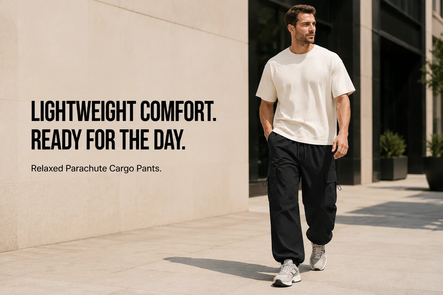 Lightweight parachute cargo pants introduction