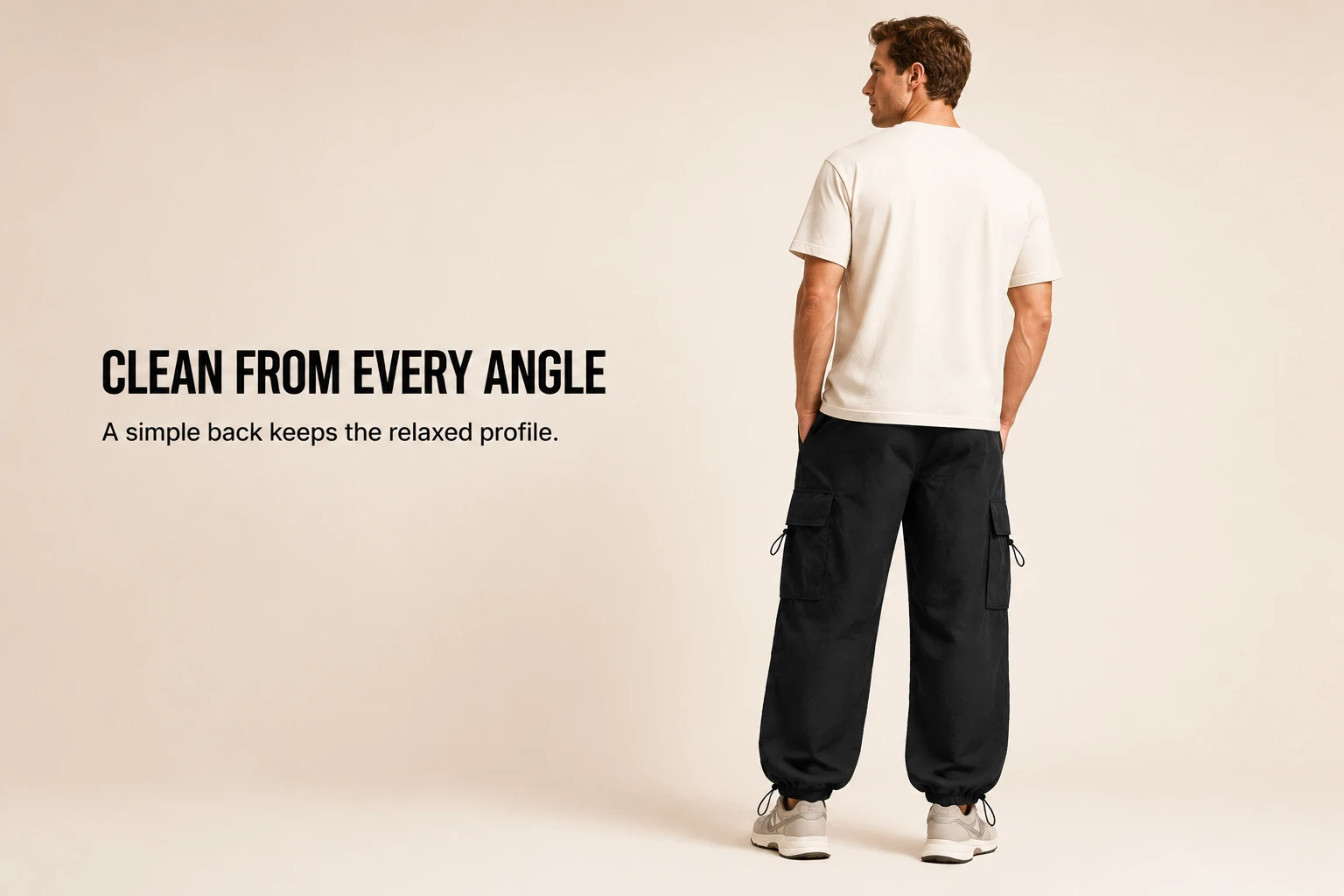 Clean back construction without back pockets