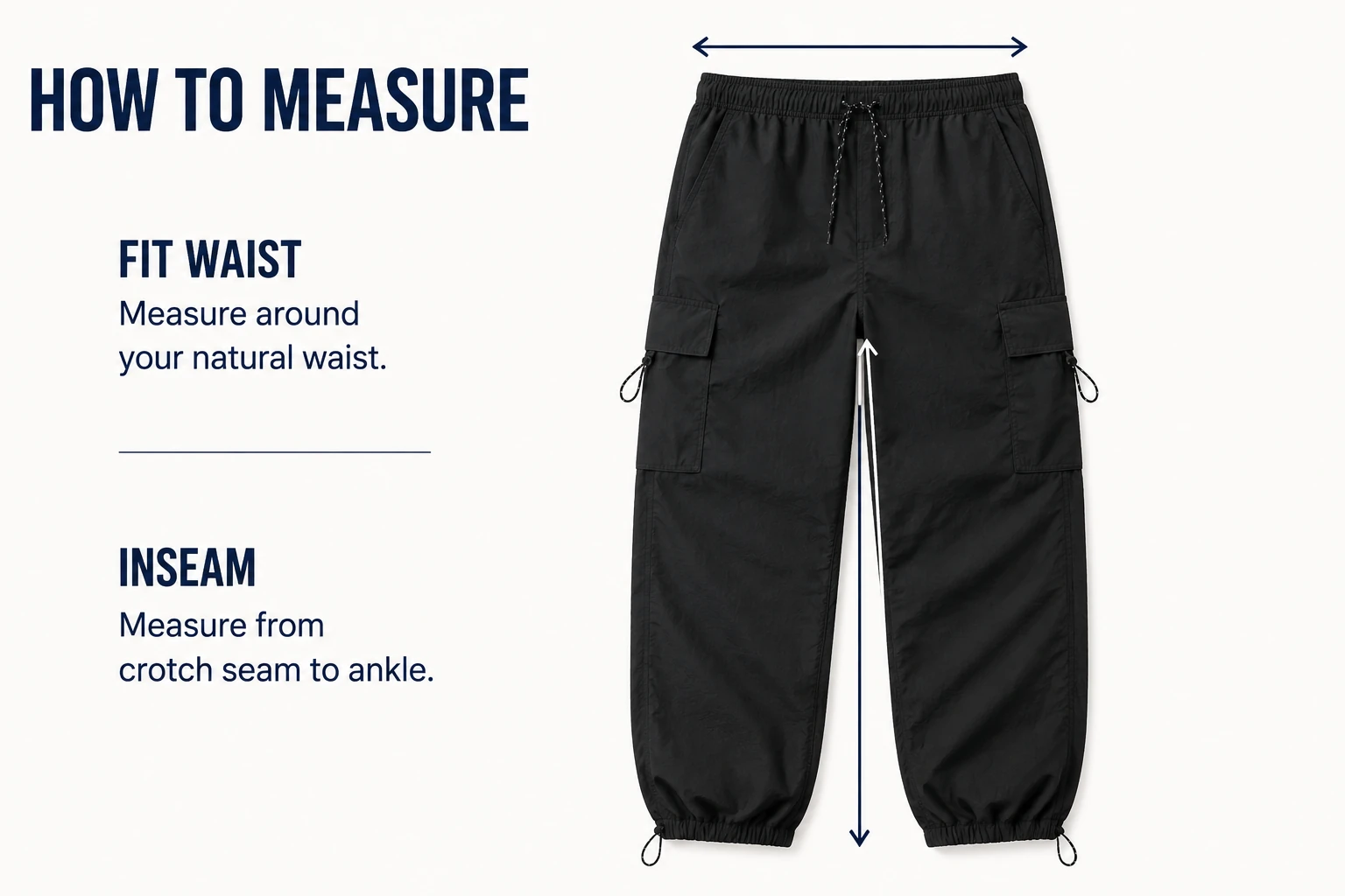How to measure waist and inseam for the pants