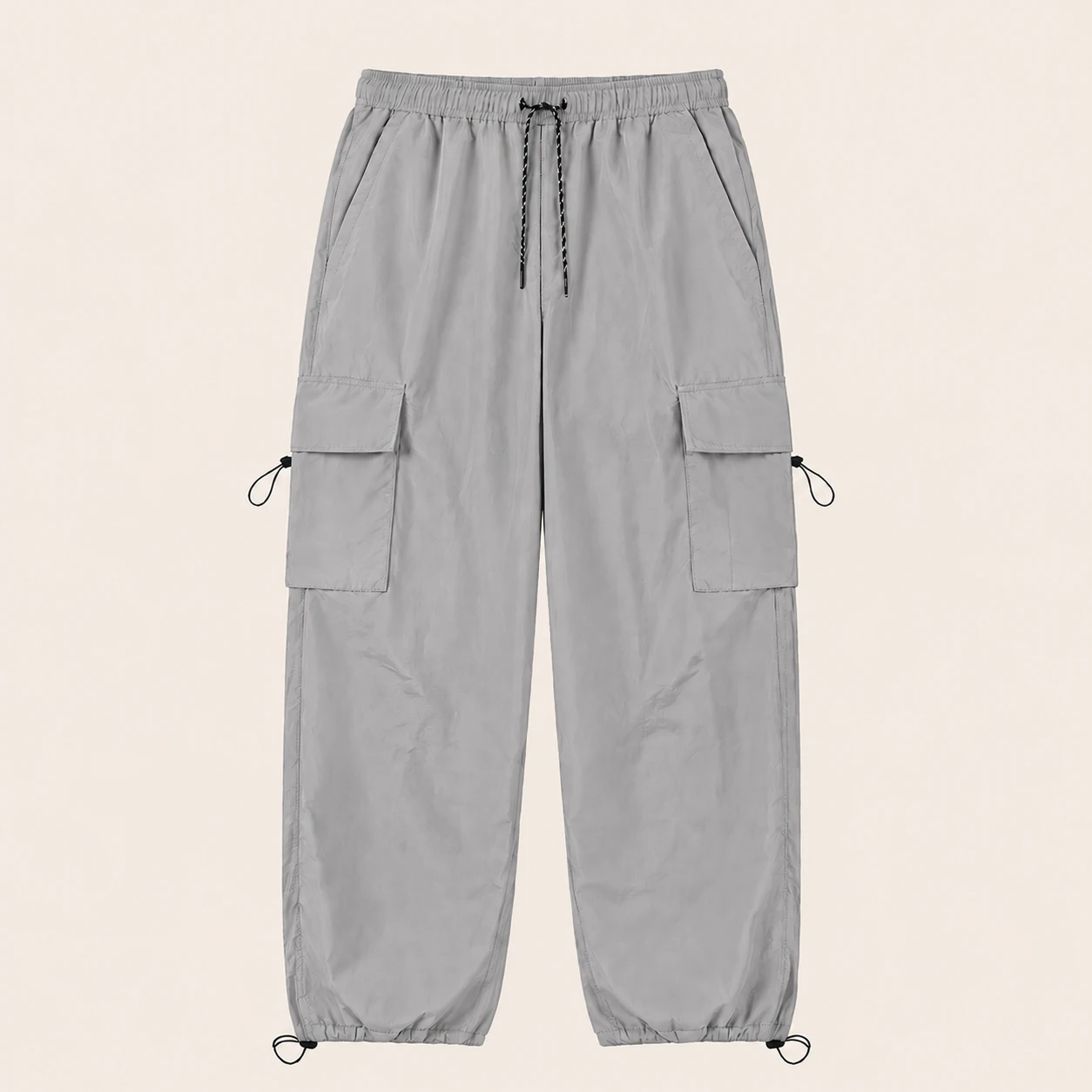Moonlight Gray parachute cargo pants