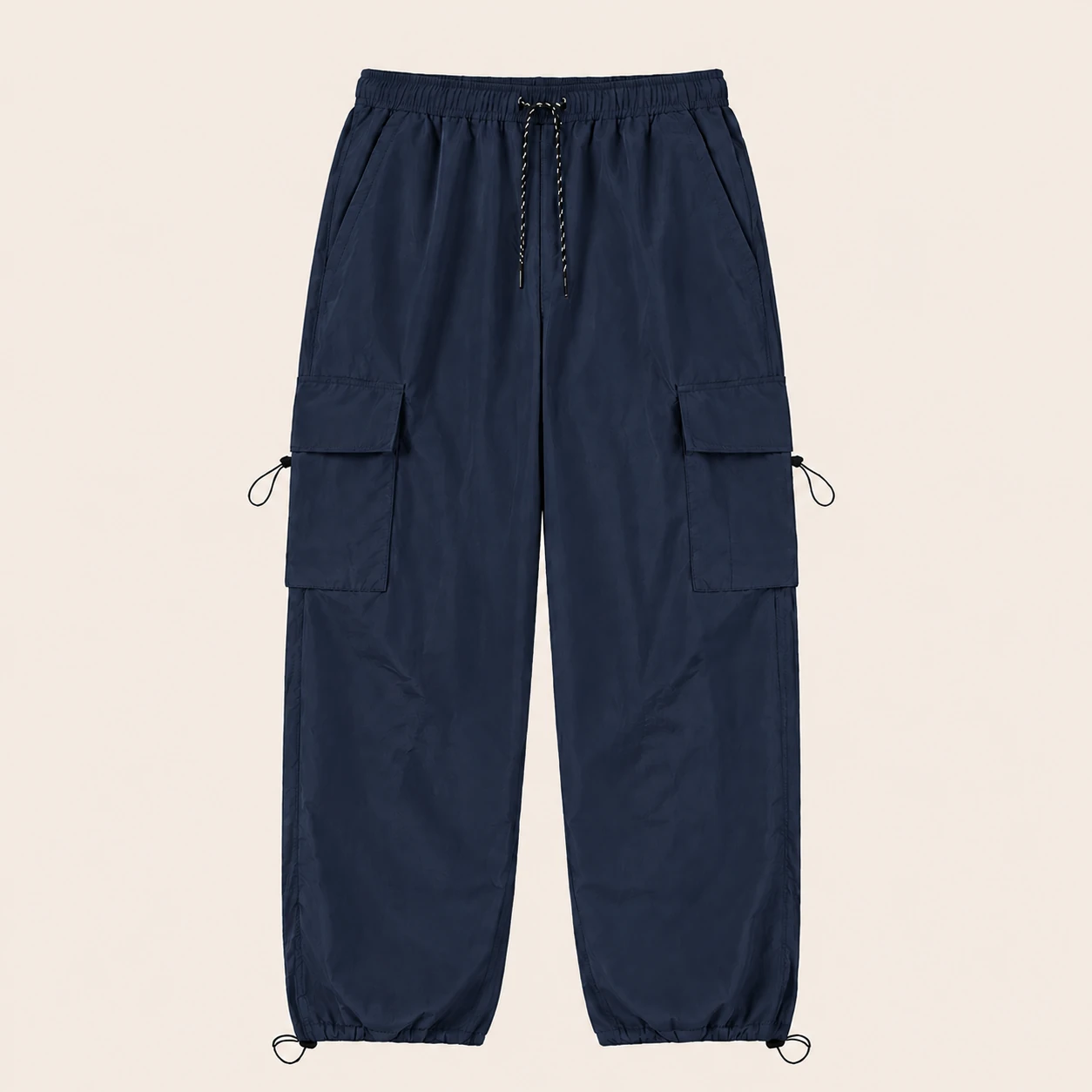 Navy parachute cargo pants