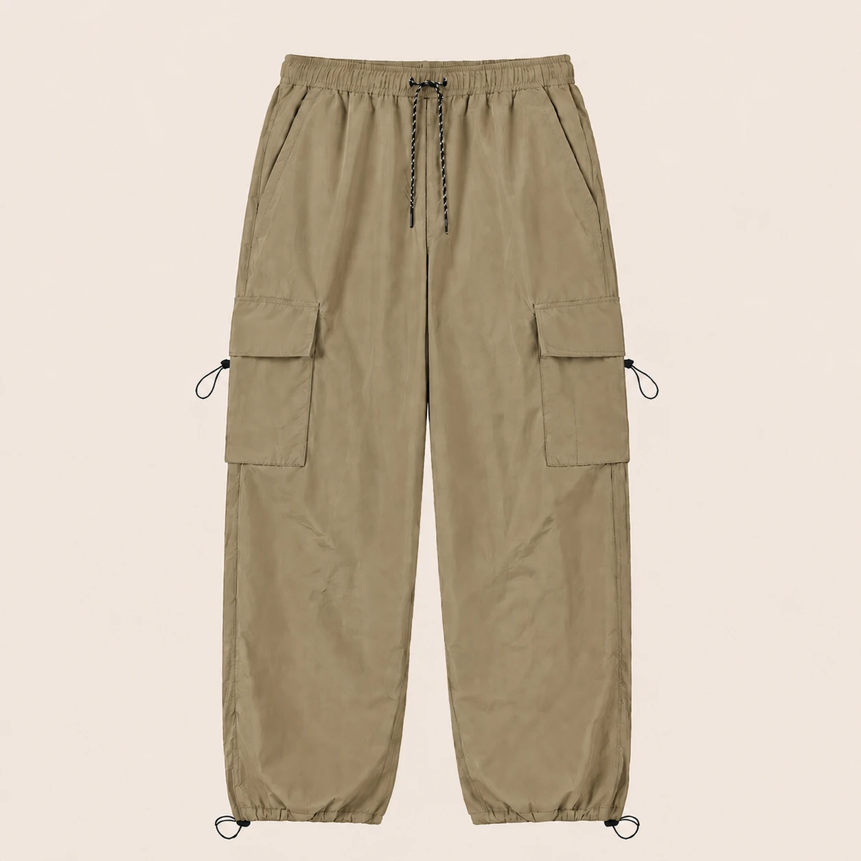Dark Khaki parachute cargo pants