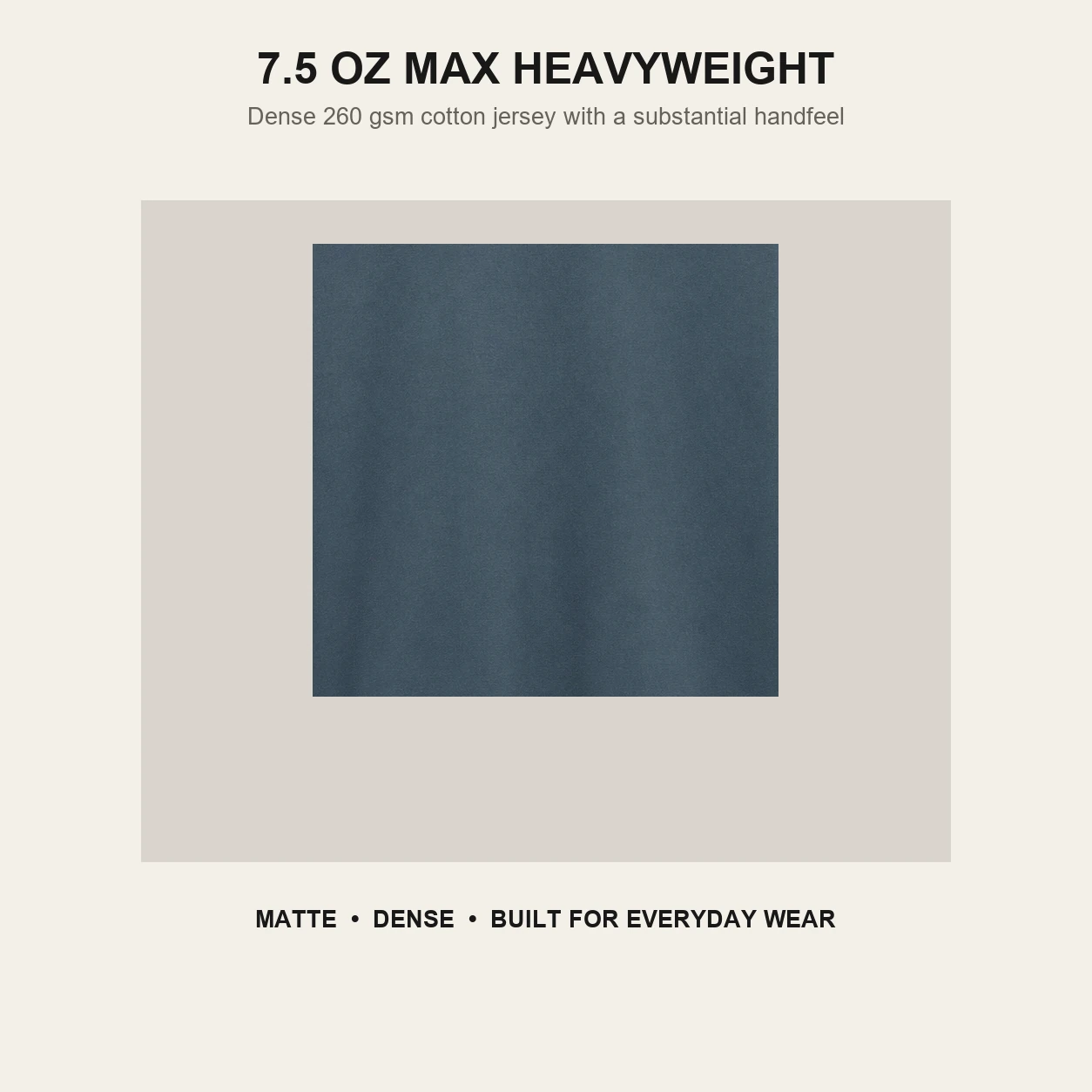 Dense 7.5 ounce heavyweight cotton fabric