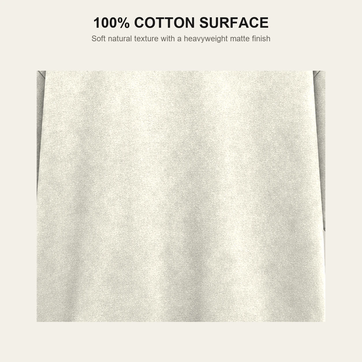 Natural 100 percent cotton surface