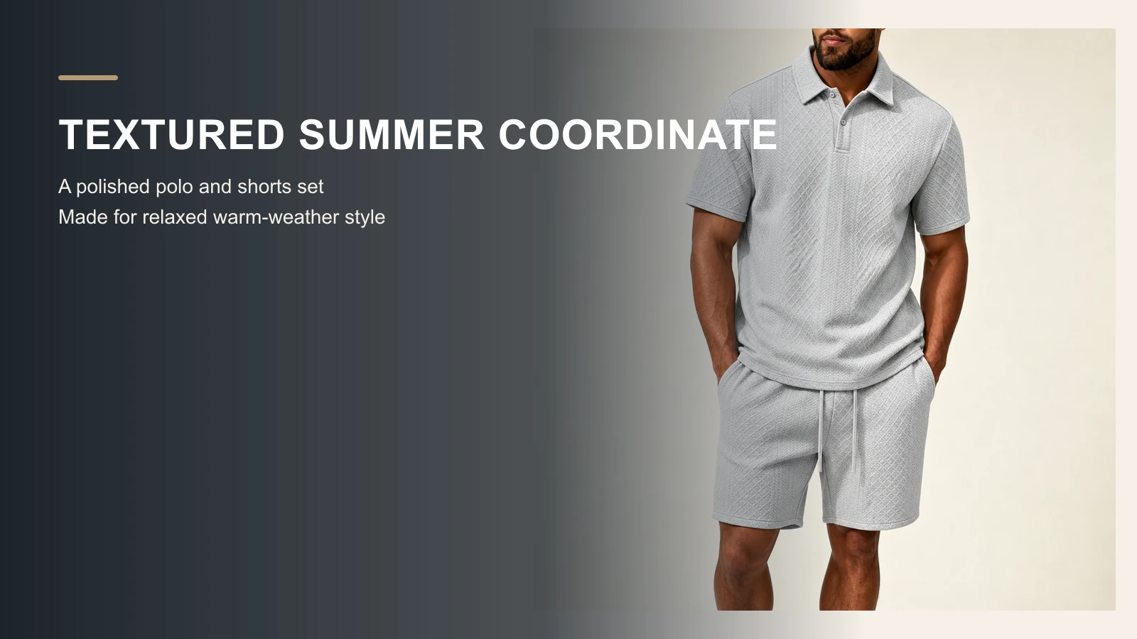 Men's polo and drawstring shorts image 1