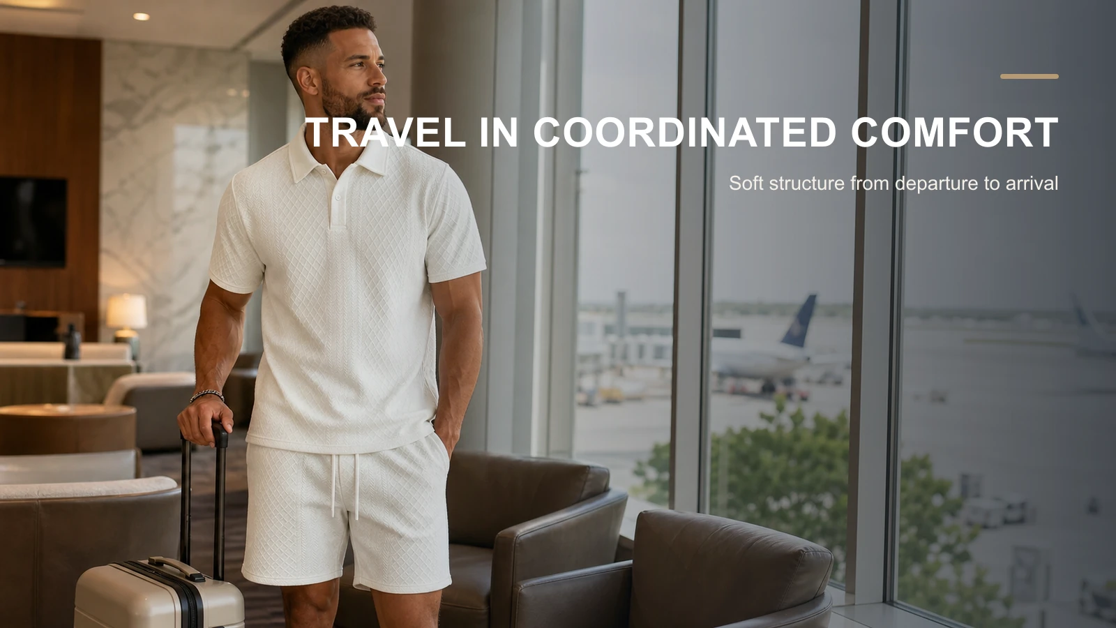 Men's polo and drawstring shorts image 19