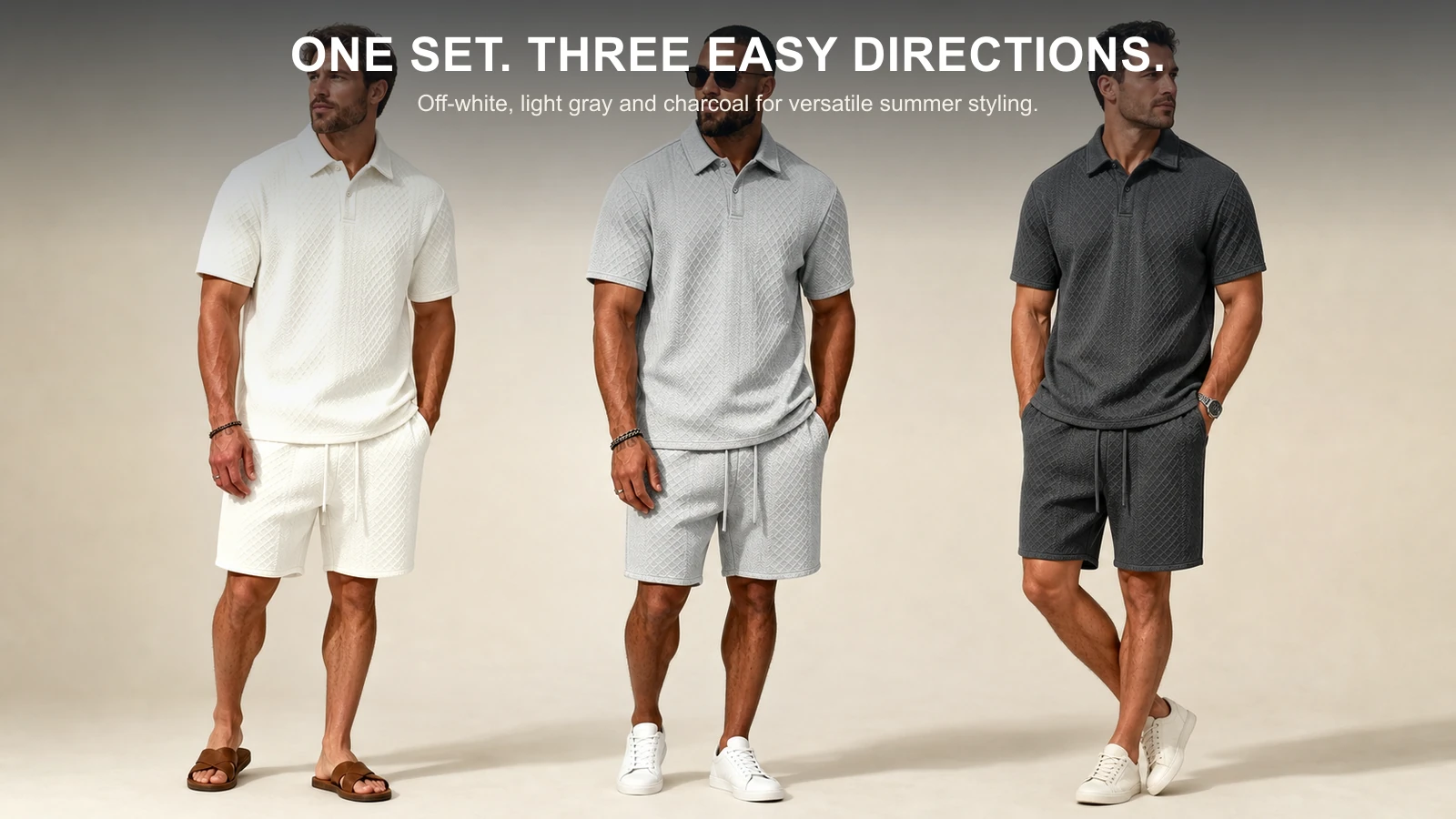 Men's polo and drawstring shorts image 20