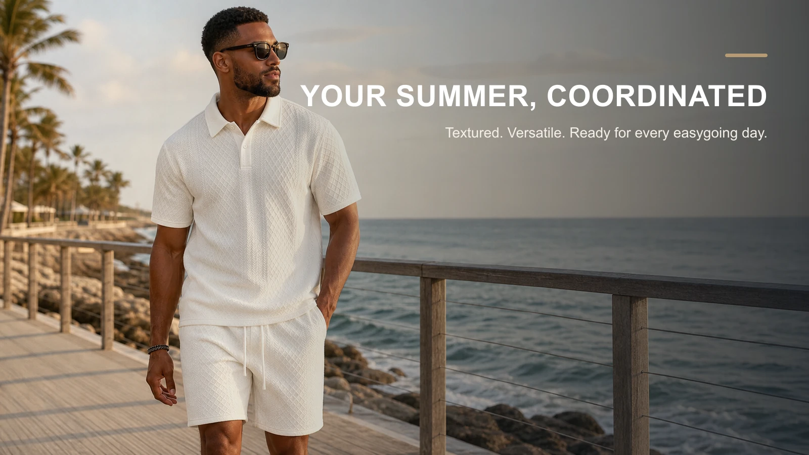 Men's polo and drawstring shorts image 24