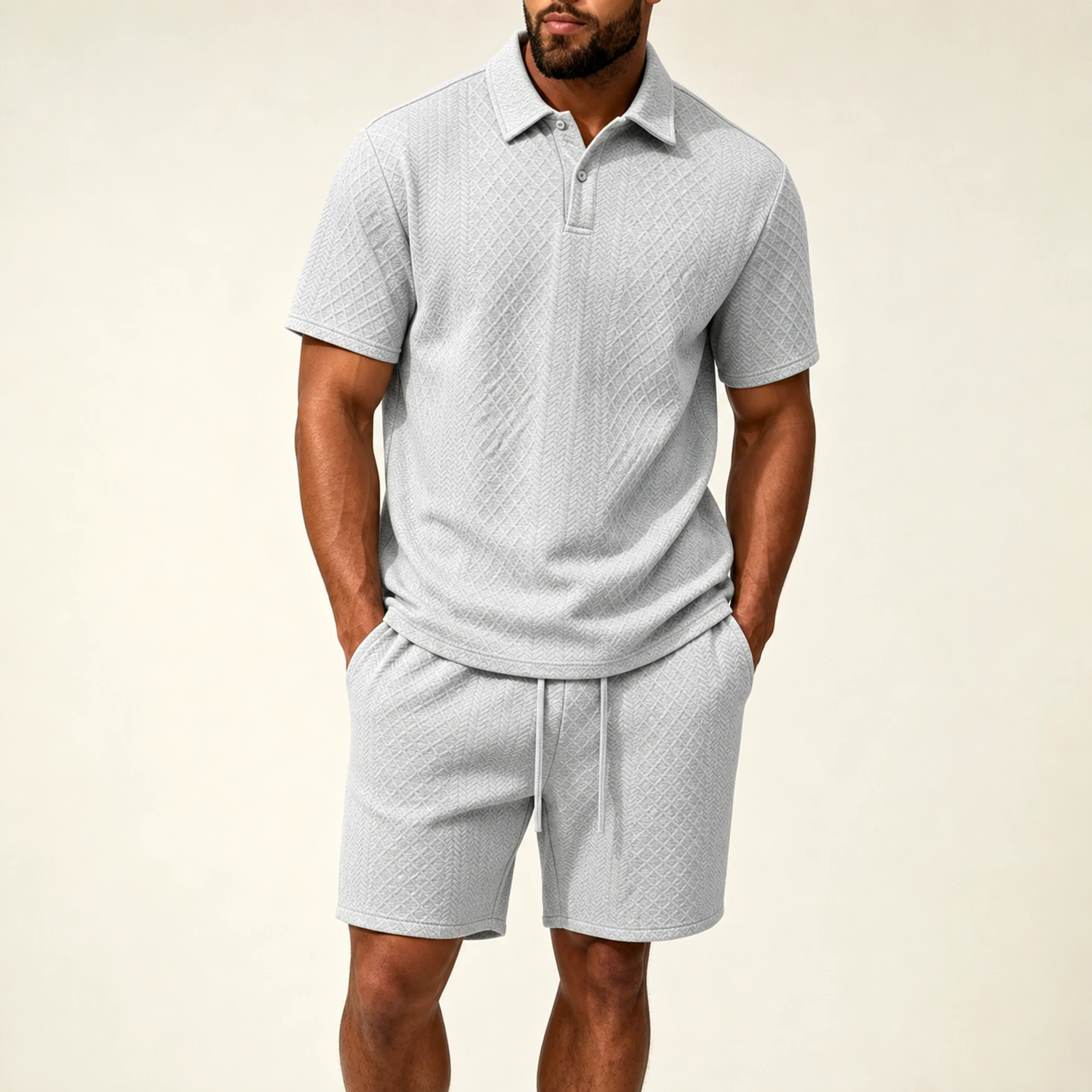 Men's polo and drawstring shorts image 8