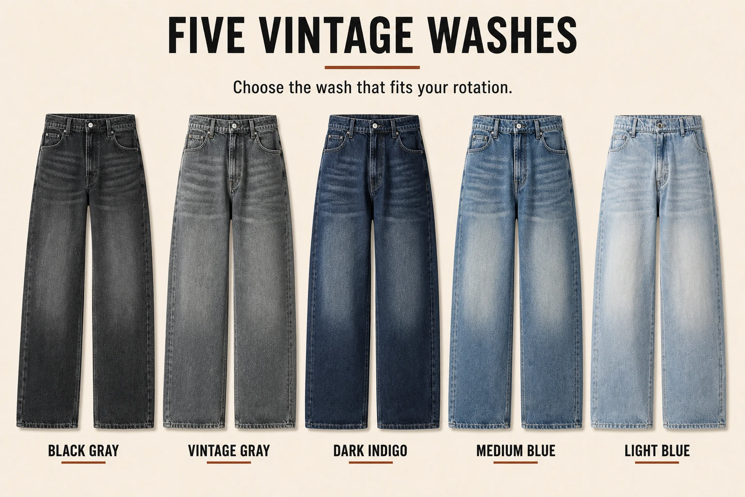 Five versatile vintage denim washes