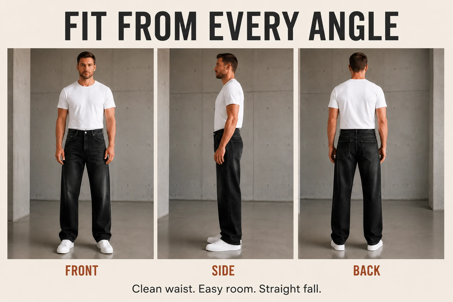 Front side and back fit views