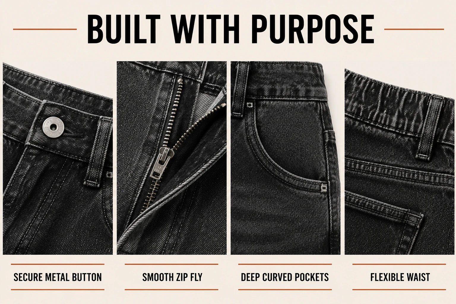 Functional jeans construction