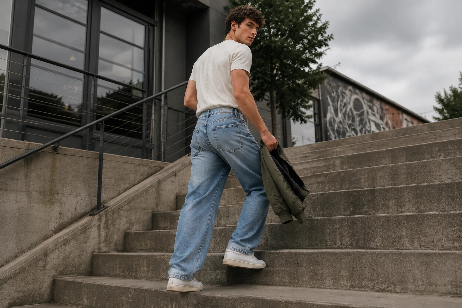 Medium Blue jeans in an everyday setting