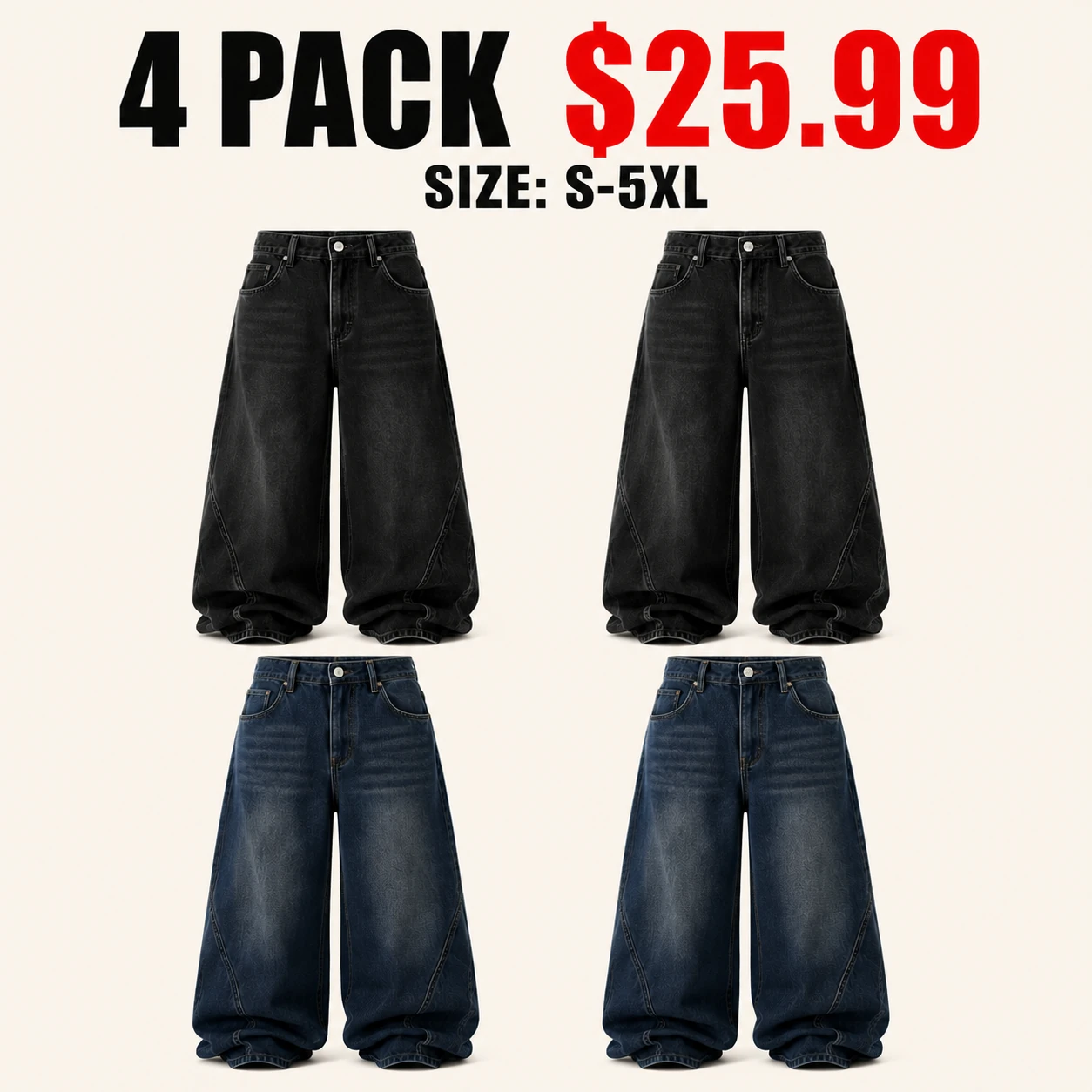Four-pack Dark Core jeans