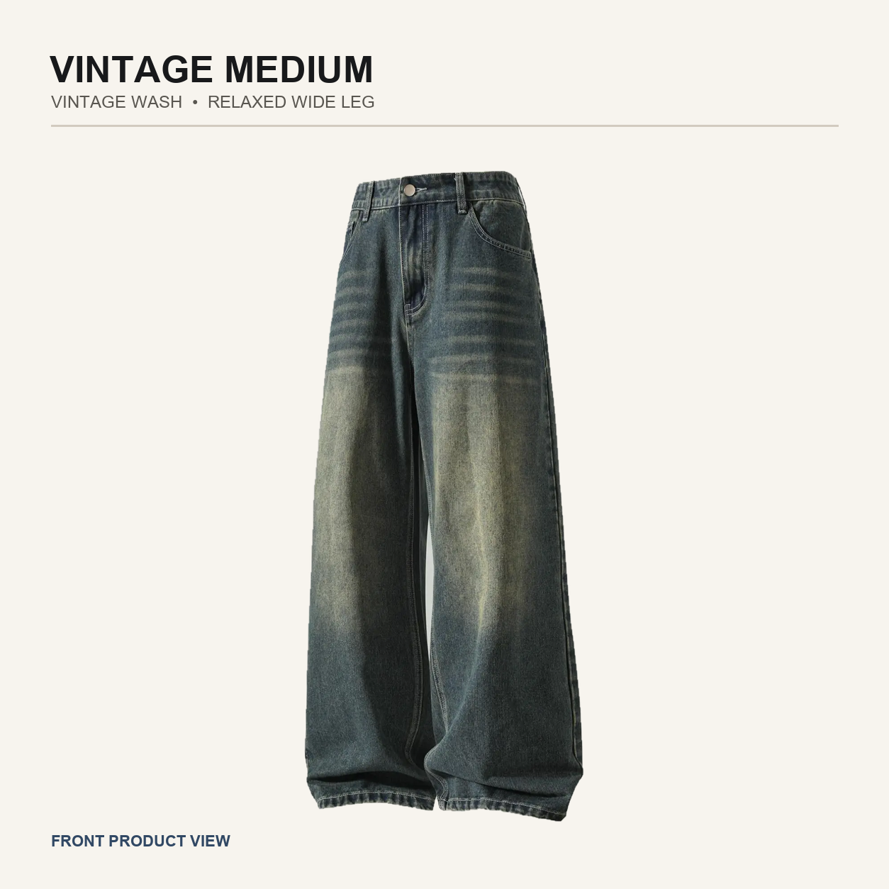 Vintage Medium Wash wide-leg jeans