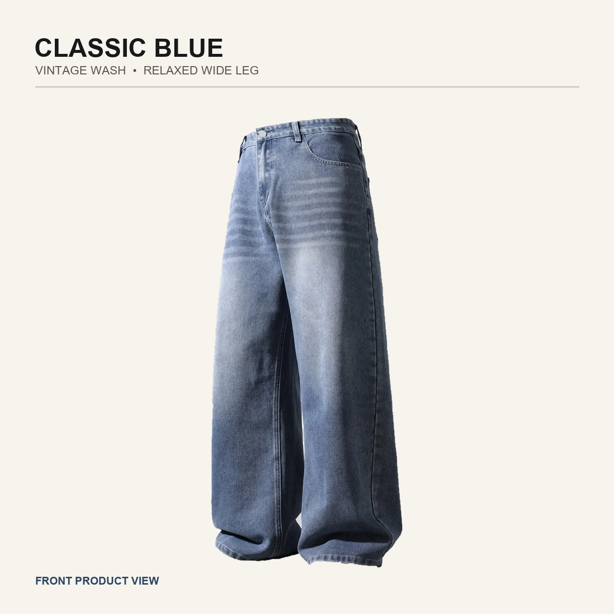 Classic Blue Wash wide-leg jeans