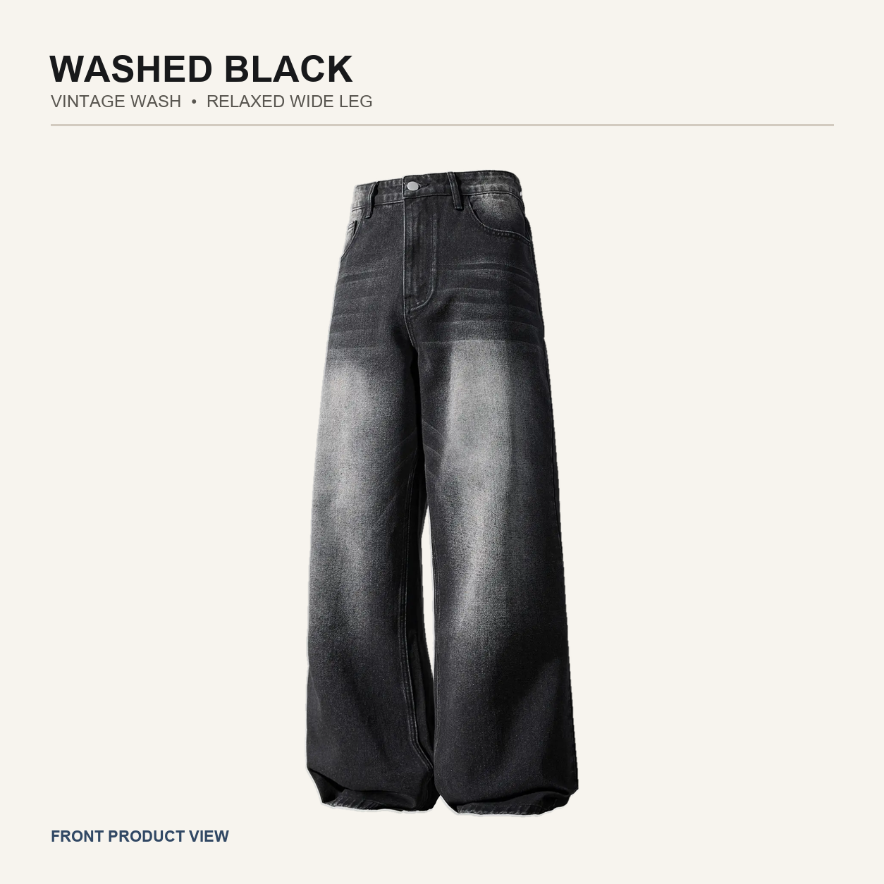 Washed Black wide-leg jeans