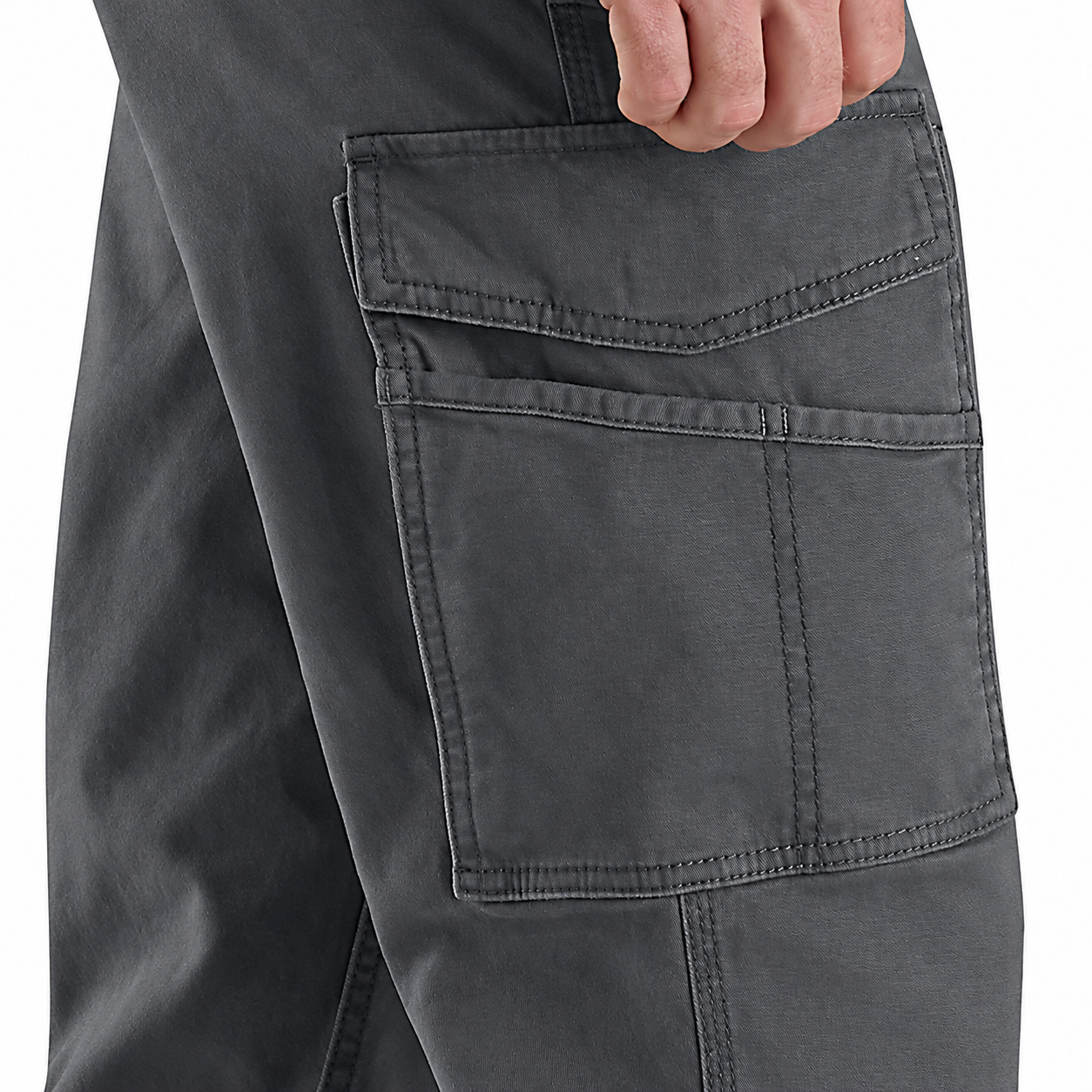 Utility pocket construction close-up